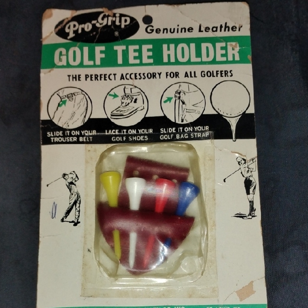 Vintage Golf Tee Holder with Multicolor Tees